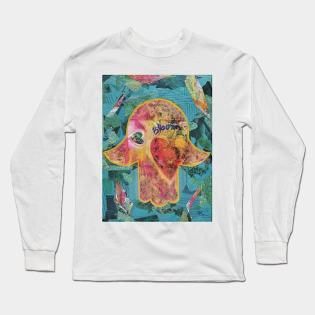 Bloom Hamsa by Harriette Knight Long Sleeve T-Shirt by harrietteknight